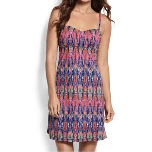 Tommy Bahama Spagetti Strap Short Beach Dress Small Ikat Tie Dye Multicolor - Picture 1 of 14
